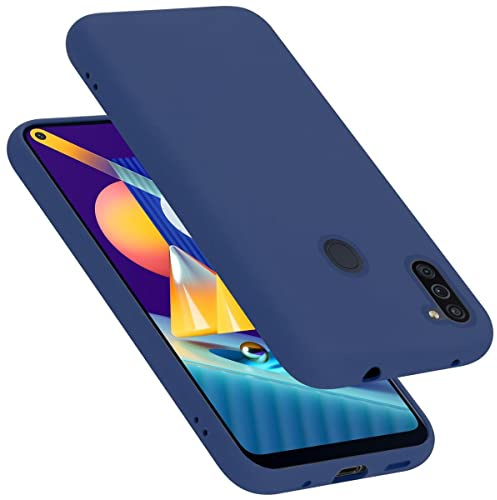 Cadorabo Hülle kompatibel mit Samsung Galaxy A11 / M11 Hülle Silikon Handyhülle für Galaxy A11 / M11 Case aus flüssigem Silikon- Kratzfeste und stoßfeste dünne TPU Schutzhülle - Liquid BLAU