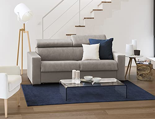 Talamo Italia - 2-Sitzer Schlafsofa Agrippina, drehbares Sofa zum Öffnen, verstellbare Kopfstützen und Standardarmlehnen, 100 % Made in Italy, 200 x 95 x 85 cm, TaubenGrau