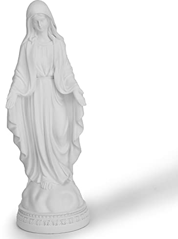 Magicsculp Dekorative Figur Blessed Virgin Mary, katholische religiöse Geschenke, 30,5 cm, Kunstharz-Statue (weiß)
