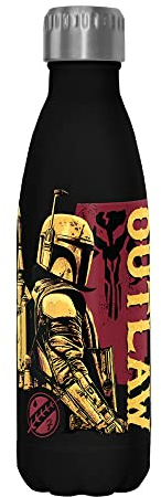 Star Wars Outlaw Boba Fett 17 oz Stainless Steel Water Bottle, 17 Ounce, Multicolored