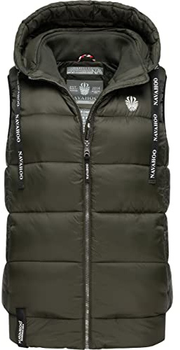 Navahoo Damen Steppweste leichte Outdoor-Weste Übergangsjacke mit Kapuze Kassidy Olive Gr. S