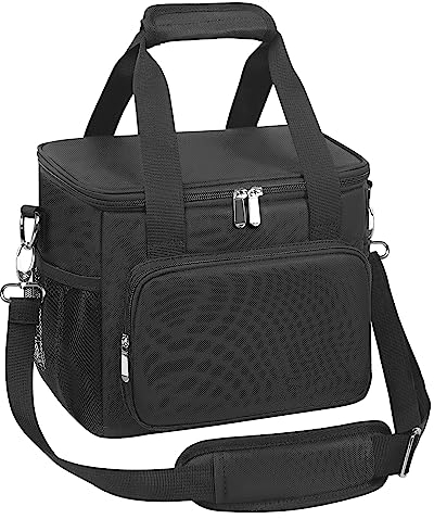 NEWFOM Lonchera para hombres y mujeres, bolsa térmica para el almuerzo, a prueba de fugas, grande, para adultos, para el trabajo, picnic, viajes, tamaño grande, color negro