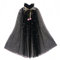 Proumhang Prinzessin Cape für Mädchen,Bunte Prinzessin Umhang,Sparkling Pailletten Tüll Prinzessin Fancy Dress,Halloween Karneval Geburtstag Thema Umhang für 3-8 Jahre alte Mädchen Schwarz M
