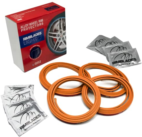 Rimblades LIGHT NEU 2023 universal FELGENSCHUTZ & STYLING Felgenschutzring Alu Felgen Ringe Felgenrandaufkleber Felgenstyling Rim Protector Guard Ringz (Orange)