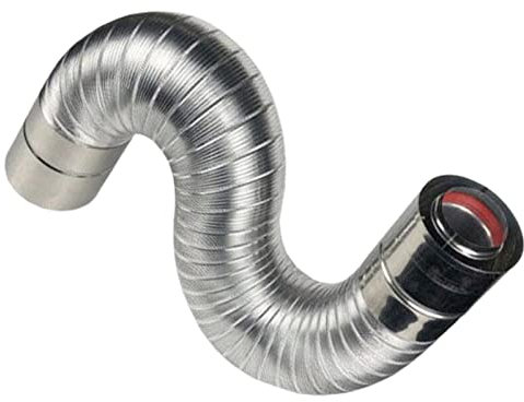 Schornsteinrohr Rauchrohr Verlängerungsrohr Warmwasserbereiter Auspuffrohr gewellter Edelstahl Durchmesser 2,36 Zoll Ofenrohr Brenner Winterheizung, Außen 90x80cm