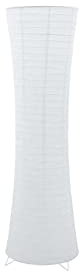 KHG Papierstehleuchte 122 cm Höhe, Weiß, modernes Design mit Metallgestell, Papierlampenschirm, 2x E14 Fassungen, Farbe Schirm-Kopf:Weiß