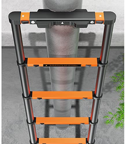 GYLRFA Telescopic Folding Ladder Extension Aluminum, Heavy Duty Telescoping Ladder for Rooftop RV Attic Home Outdoor Work, Load 330lbs (Size: 2.3m)