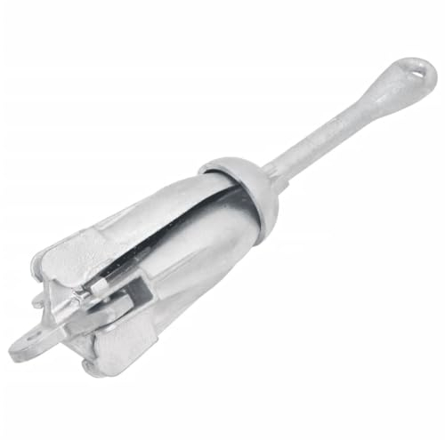 vidaXL Klappanker, Faltanker 4 Flunken, Tragbarer Anker Bootsanker, Faltklappanker Schirmanker für Schlauchboote Kajaks Paddelboards, Silbern 1,5kg Temperguss