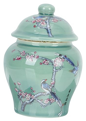 Tea Chinese Tea Airtight Tea Tin Blue and White Porcelain Tea Containers for Loose Tea Chinoiserie Planter Ginger Jar Porcelain Tea Tin Tea Holder Cookie Cloth Mini Box