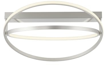 Paul Neuhaus LED Deckenleuchte Q-BELUGA Smart Home, dimmbar warmweiß – kaltweiß, Alexa kompatibel, Fernbedienung, geschwungenes Design (Stahl)