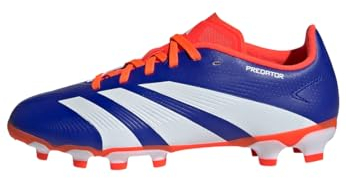 adidas Predator League J Football Boots Multi Ground Fußballschuhe, Lucid Blue/Cloud White/Solar Red, 31 EU