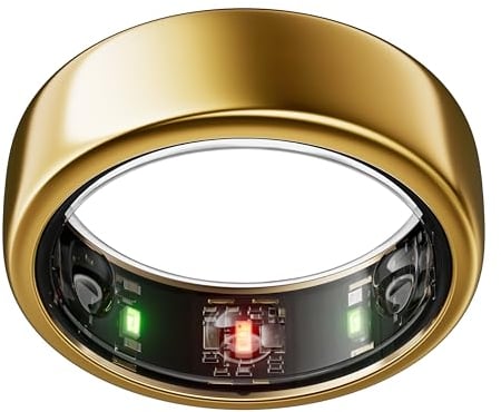 OURA Gen3 Horizon Smart-Ring - Größe 12, Gold | Wearable für Schlaf-, Herzfrequenz- und Fitnesstracking - Bis zu 7 Tage Akkulaufzeit - Kompatibel mit iOS/Android - Bestimme Deine Größe vor dem Kauf