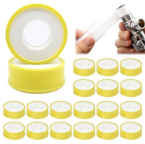 Vegena PTFE Dichtband 20 Rollen, Teflonband Gewindedichtband, PTFE Gewindedichtband, Gewinde Dichtungsband Teflonband (12mm x 0.1mm x 12m)