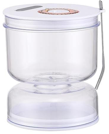 Wilitto Tarro de Cristal para encurtidos con colador, Tarro Separador Jugo pepinillos Tenedor, Orificio ventilación y Marca Tiempo, Soporte encurtidos, Apto refrigerador Blanco