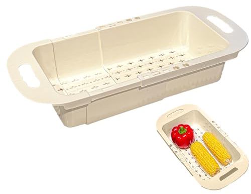 Colador retráctil para fregadero de cocina,Colador retráctil para fregadero | Cesta de lavado para fregadero con colador sobre el fregadero,Cesta de drenaje del colador de frutas y verduras para lavar