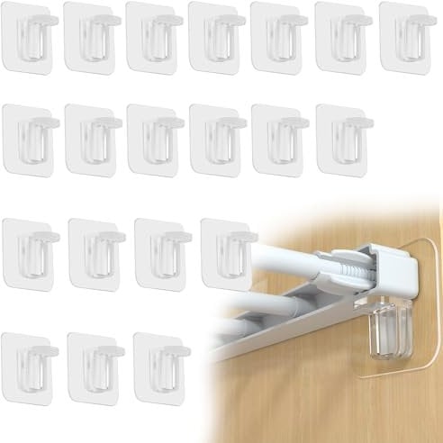 20Stks Regalbodenträger Selbstklebend, Extra Starke Stanzfreie Regalhalterung, Transparente Regalstützen Ohne Bohren, Schrankboden Halterung aus Kunststoff für Kleiderschrank Glashalter Regalbretter