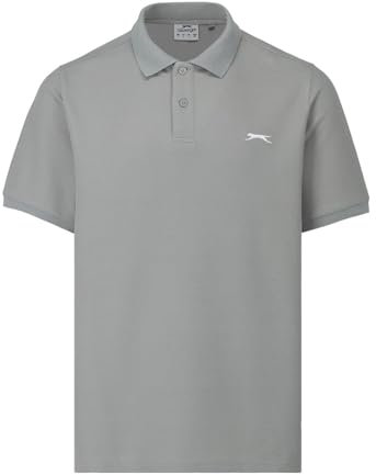 Slazenger Mens Plain Polo Shirt Light Grey XXL