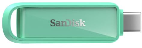 SanDisk Phone Drive con USB Type-C 256 GB (para teléfonos Inteligentes, tabletas y Ordenadores, velocidades de 150 MB/s, Haz copias automáticas, recuperación de Datos) - Verde Espuma de mar
