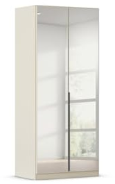 Rauch Möbel Alabama, Kleiderschrank, Farbe Beige, Breite 91 cm | Schrank, 2-türig, mit Spiegel, Zubehör Basic, für Schlafzimmer, Kinderzimmer, Homeoffice, Gästezimmer, Garderobe, Flur