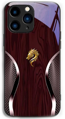 Bpoeee Personalized Dragon Compatible for Magsafe Glass Phone Case, Full-Coverage Shockproof Dragon Compatible Glass Phone Case for iPhone 16/15/14/13/12/11 Plus Pro Max (for iPhone 16 Pro,Red)