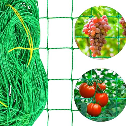 LUMOOM Treillis Solide pour Concombres, Tomates Et Plantes Grimpantes, Grillage de Jardin Renforcé avec Mailles de 10cm, Support de Guidage pour Serre, Jardin et Terrasse (1.8x1.8m)