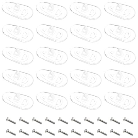 Create idea 10 Paar 14 x 7 mm transparente Silikon-Nasenpads zum Einschrauben mit Schrauben, Silikon für Schraubverschluss-Brillen