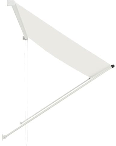 Homgoday Einziehbare Markise Creme 200x150cm, Stahlrahmen, PA-beschichtet, UV- und wasserbeständig Model143765