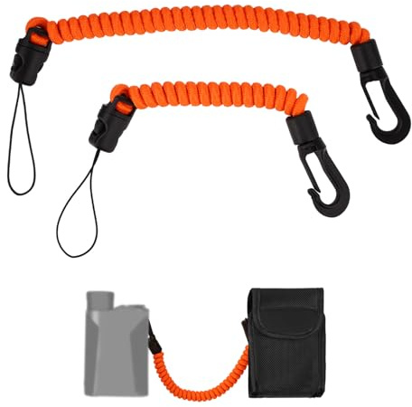 Sinbana 2St Entfernungsmesser Leine (Lang+Kurz), 8-40cm/15-75cm Einziehbar Jagd Entfernungsmesser Lanyard Polyester Latex Elastische Kordel zum Wandern Klettern Vogelbeobachtung