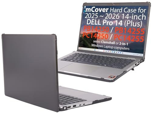 mCover Case ONLY Compatible for 2025-2026 14 Dell Pro 14 Plus PB14250 PB14255 and Pro 14 PC14250 PC14255 Windows PC (NOT Fitting Any Other Dell Models)- Black