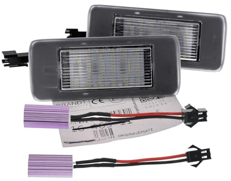 BRANDT Kennzeichenleuchten LED + Widerstand kompatibel mit Opel Astra J Sports Tourer 10-16 Zafira C Tourer Chevrolet Equinox III Malibu IX Tahoe IV Cadillac ATS I Escalade IV 15-19 ESV GMC Yukon IV