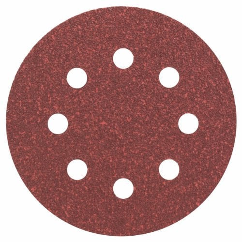 Bosch 2608605104 Disco Abrasivo per Levigatrice Ø 115 mm 8 Fori, Grana 60, 5 Pezzi