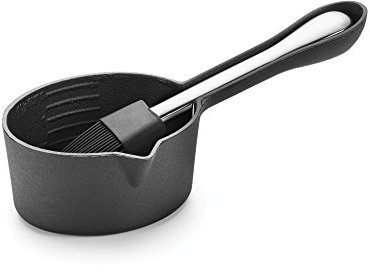 Outset Fonte Sauce Pot de Fleurs avec nid en Silicone badigeonner Brosse