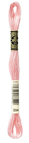 DMG Plaid Cotton Thread, Variegated for Stitching, 8 Metres 12-Pack Light carnation