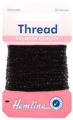 Hemline Glitter Thread 10m – 20% Metallic 80% Viscose Sparkly Extra Strong Yarn for Hand Sewing, Garment Repair, Customization & Craft Projects, DIY, Stitching, Embellishment.