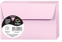 Clairefontaine 5531C - Packung mit 20 Umschlägen Pollen 9x14 cm, 120g, selbstklebend, ideal für Einladungen und Korrespondenz, Premium glattes Papier, Zartrosa, 1 Pack
