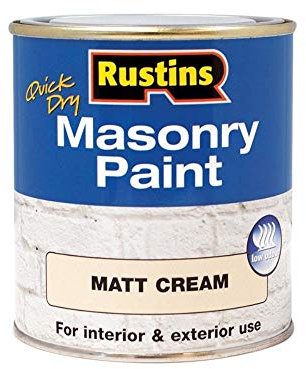 RUSTINS Masonry Paint, Cream, 500 ml (Pack of 1)