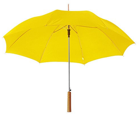 eBuyGB Automatic Wedding Photographer Parasol Folding Umbrella, Long Umbrella with Stick Handle Rain Stick Umbrella, Umbrella, Colourful - Yellow 37 Inch / 94cm Span 84cm Length