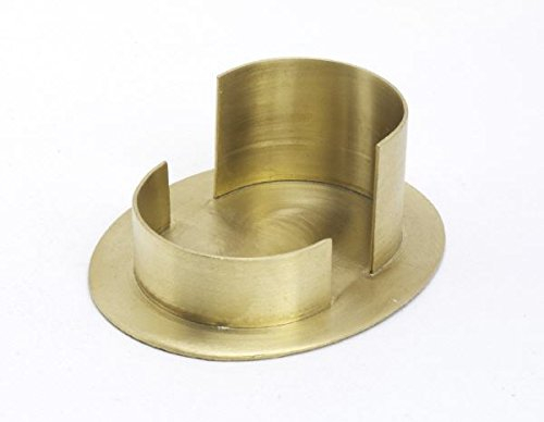 Kerzenhalter Oval aus Messing Gold matt satiniert (Innen 7 x 5 cm) für Ellipsenkerzen, Ovalkerzen