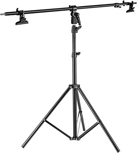 Photo Studio 5in1 Reflector Support Stand, 200cm Reflector Support Light Stand Holder and 180cm Boom Arm Clamp Bracket for Reflector PVC Background Backdrop Paper Backdrop Video Photography Shooting