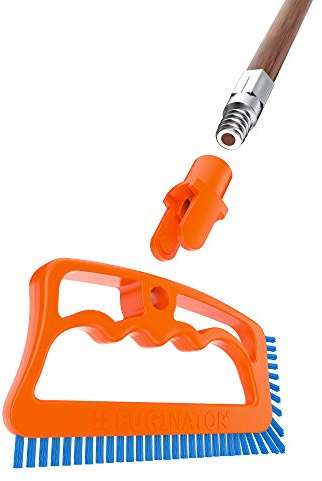 Fuginator Scrub Brush for Tile & Grout: Stiff Nylon Bristle Scrubbing Brush & Handle Connector - Bathtub / Shower Scrubber for Floor Joints & Seams - Cleaning Brushes & Supplies for Bathroom & Kitchen