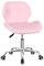 Modern Faux Leather Swivel Desk Chair, Height Adjustable Padded Armless Ergonomic Home Office Chair, Pink