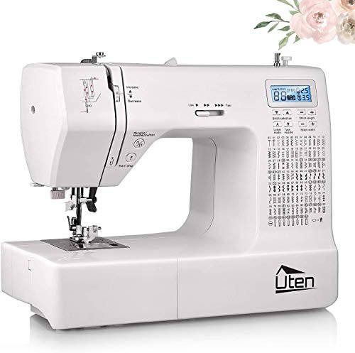 Portable Sewing Machine, Computerized Embroidery Sewing Machine with 200 Unique Integrated Stitches and 8 Eyelets