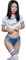 YUANMO Cosplay Schulmädchen Dessous Outfit Mini Sailor AnzugTop mit Tanga 2 Ps Set (Fußball, One Size)