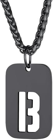 Richsteel schwarz Hundemarke Anhänger mit Buchstabe B Symbol Initiale Alphabet Partnerkette