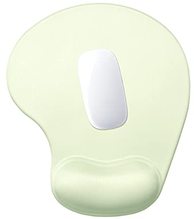 Hsurbtra Ergonomic Mouse Pad with Wrist Rest Support, Gel Mouse Pads with Non-slip PU Base, Pain Relief Memory Foam Mousepad for Laptop PC, Cute Office Supplies Desk Decro Accessories Lake Green