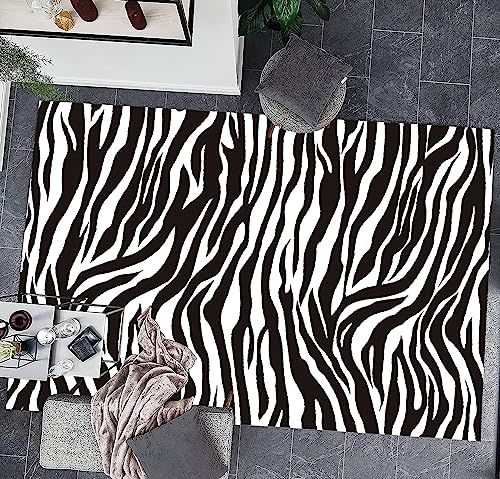 NUNGBE Teppich Wohnzimmer - Teppiche Modern Abstract Zebra Pattern Teppiche für Wohnzimmer, Esszimmer, Kinderzimmer, Schlafzimmer 80X120cm(31X47inch)
