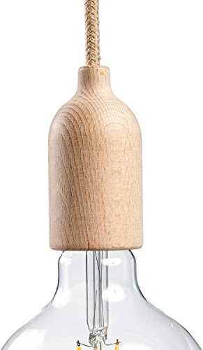creative cables - Kit E27 Lampenfassung aus Holz mit verdeckter Zugentlastung - Neutral
