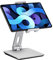SHUOSUO Soporte Tablet Ajustable y Plegable, Soporte Tablet Mesa Aluminio Pesado Giratorio de 360°, Compatible con iPad Pro/Air/Mini, Samsung Tab, Surface Pro, Kindle Fire (7-13) (Plata)