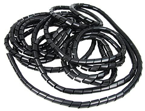 Insatech Spiral-Kabelschlauch 9mm Innen-Ø 9-65mm Außen-Ø schwarz 10m Rolle aus Kunststoff