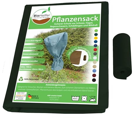 AMF Life Wintervlies + Befestigungsband, Frostschutz für Pflanzen 1,5m x 3m - 80g/m² grün